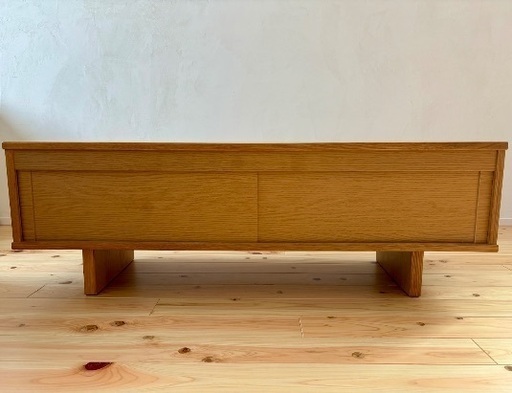 無印良品】オーク材AVラック・薄型(引戸) 廃盤品 廃盤 無印良品 オーク材AV