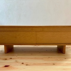 無印良品】オーク材AVラック・薄型(引戸) 廃盤品 テレビ台