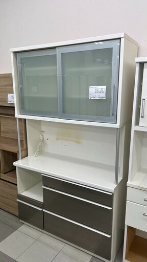 ★ジモティ割あり★ 松田家具 食器棚 白 H199×D49×W118 クリーニング済み TC1976