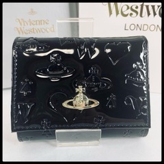 【エナメル】Vivienne 三つ折財布 がま口 財布 エナメル ブラック Vivienne 三つ折財布 がま口 財布 エナメル ブラック - メルカリ