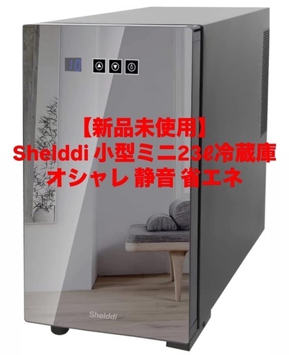 小型冷蔵庫 23L 前開き1ドア ペルチェ式 温度設定5-18°Cソリッドドア