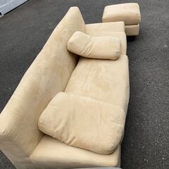 FURNITURE ソファ 3人掛け オットマン 付き トリプル...