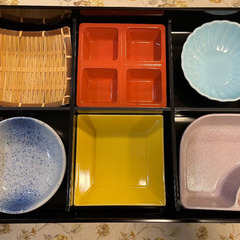 松花堂弁当箱六切10個セット【食器付き】