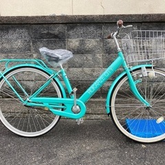 【26インチ自転車】変速なし　前後タイヤ、チューブ新品❗️鍵、前カゴ新品❗️ブリヂストン製大きめサドル仕様❗️スペアキーあり　若林自転車　浜大津　SALE中❗️ 26インチ自転車】変速なし 前後タイヤ、チューブ新品❗️鍵、前カゴ