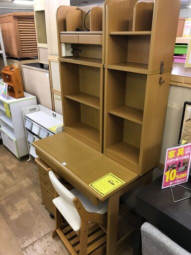 無印良品 木製デスク・キャビネット・上置き・ワーキングチェア 4点