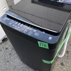 NO 616 🌈北九州市内配送設置無料✨🌈　2022年式 ハイセンス 全自動 洗濯機 5.5kg ブラック HW-K55E 最短10分洗濯 真下排水 予約機能 スリム 風乾燥 強力洗浄 一人暮らし 二人分のお洗濯