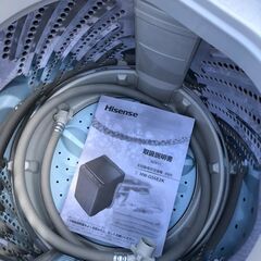 NO 616 🌈北九州市内配送設置無料✨🌈　2022年式 ハイセンス 全自動 洗濯機 5.5kg ブラック HW-K55E 最短10分洗濯 真下排水 予約機能 スリム 風乾燥 強力洗浄 一人暮らし 二人分のお洗濯