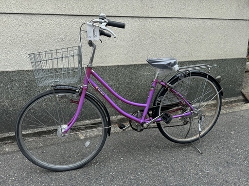 人気 ブランド チェック 26インチ au (74オート) オートライト変速付きシティサイクル 自転車本体
