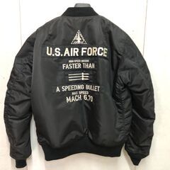 AVIREX 美品 メンズ XL.LLブラック 黒色 MA-1 フライトジャケット 6182234 US.AIR FORCE ミリタリー・ジャンパー・ブルゾン・大きいサイズ【糸島市内 送料無料】 1031-1