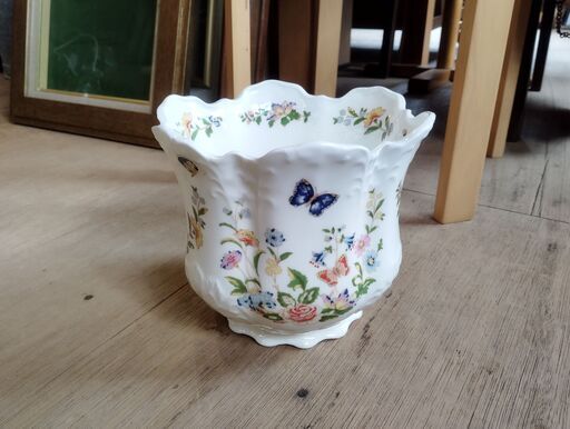 イギリス製 AYNSLEY エインズレイ 陶器 鉢カバー プラントポット