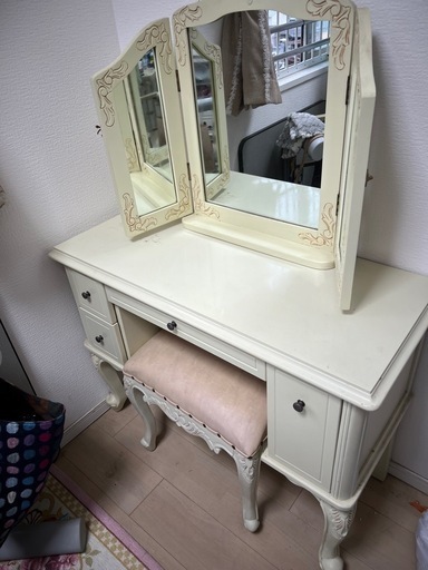 姫系猫脚アンティークドレッサー インテリア 家具 猫足 ドレッサー」の