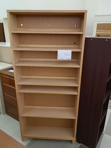 ★ジモティ割あり★  本棚 ナチュラル H176×D21×W80 クリーニング済み TC1982