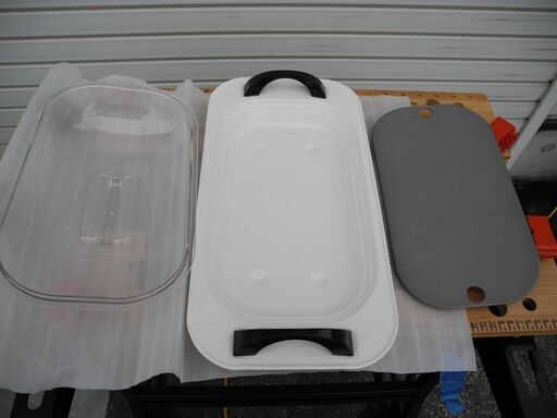 観音寺 冷凍食品の解凍に 肉 魚 解凍器具 アルミ板 ホーロー受け・カバー付き 1回使用 美品