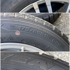 ◆15インチ 4本セット スタッドレスタイヤ 175/65R15 アイスナビ6 社外アルミホイール 4穴 フィット シャトル フリード アクア ヤリス 等に
