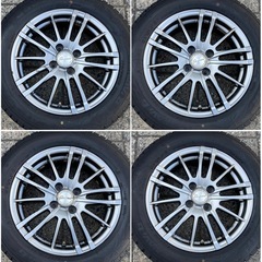 ◆15インチ 4本セット スタッドレスタイヤ 175/65R15 アイスナビ6 社外アルミホイール 4穴 フィット シャトル フリード アクア ヤリス 等に