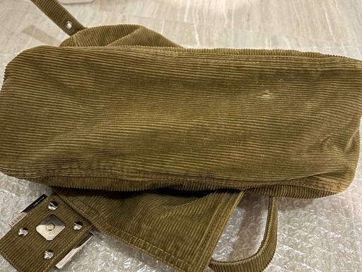 美品 FENDI コーデュロイ ショルダーバッグ ブラウン フェンディ FENDI