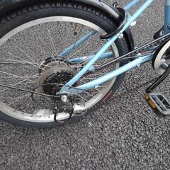 中古自転車3321 前後タイヤ新品！ 折り畳み 20インチ 6段ギヤ