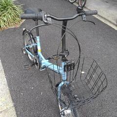 中古自転車3321 前後タイヤ新品！ 折り畳み 20インチ 6段ギヤ