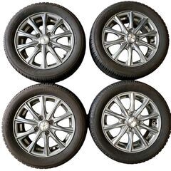 【終了】 💛軽自動車用　14インチアルミホイール WEDS ウェッズ LUTZ 10スポーク 4本セット 4.5J-14 PCD100 4穴 +45 💛スタッドレスタイヤ付き 155/65R14 TOYO GARIT GS　中古