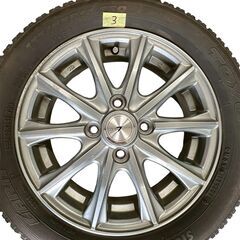 【終了】 💛軽自動車用　14インチアルミホイール WEDS ウェッズ LUTZ 10スポーク 4本セット 4.5J-14 PCD100 4穴 +45 💛スタッドレスタイヤ付き 155/65R14 TOYO GARIT GS　中古