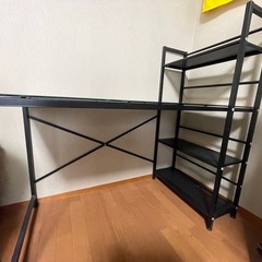 ガラス板パソコン机 学習机 パソコンチェアー付き