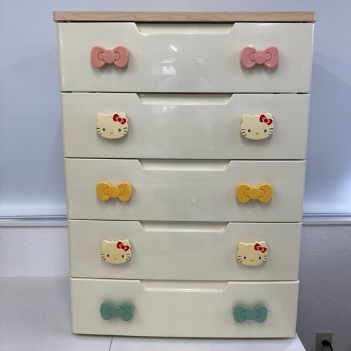 キティちゃん　5段　チェスト　アイリスオーヤマ IRIS OHYAMA チェスト 完成品 5段 収納 棚 収納ケース こども