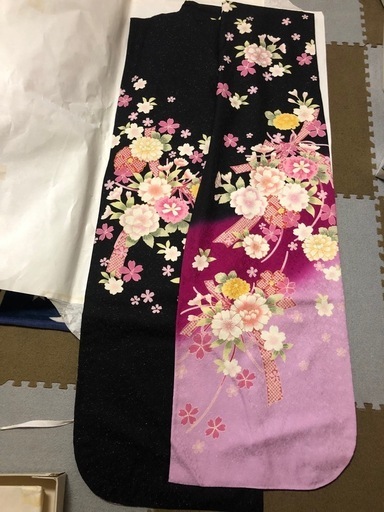 ○ I) 豪華絢爛 正絹 振袖 朱色 刺繍 牡丹？ 蓮華？ 帯揚げ 帯締め