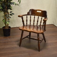 ①ET1302番 □美品□飛騨産業□キツツキ□ナラ材□ウィンザーチェア4脚