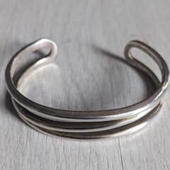 ★【希少】TIFFANY&Co. ティファニー ★ヴィンテージ★シルバーオープンダイアゴナルカフバングル★イタリア製★美品★★