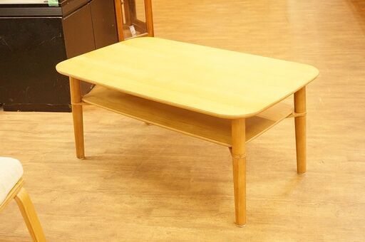 北大前! 札幌 引取 Koala コアラ センターテーブル W98×D58×H43cm ベージュ オークベニヤ ローテーブル 家具 中古美品 2058426
