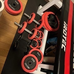 　IROTEC（アイロテック）ストレングスセットR100（プレスベンチ+セイフティラックワイド+ラバーバーベルダンベル100KGセット）11/24まで