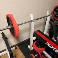 　IROTEC（アイロテック）ストレングスセットR100（プレスベンチ+セイフティラックワイド+ラバーバーベルダンベル100KGセット）11/24まで