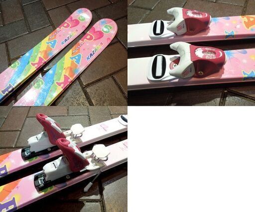 ジュニアスキーセット Hart Rocker　 KAZAMA 板 ストック セット　中古 ジュニアスキーセット 一式 5点 Hart KAZAMA Blizzard Hart ジュニア