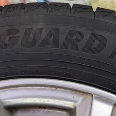 ４本セット、アルミ付きスタッドレスタイヤ　155/65R14　冬場のみ交換２年使用