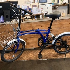 【希少！ドッペルギャンガーM6blue前後タイヤ・チューブ新品！】7段変速　サスペンション付き　20インチ折りたたみ自転車　ブルー