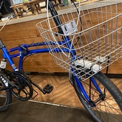 【希少！ドッペルギャンガーM6blue前後タイヤ・チューブ新品！】7段変速　サスペンション付き　20インチ折りたたみ自転車　ブルー