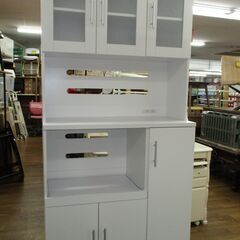 R383 NITORI キッチンボード、食器棚、組み立て式完成品、幅90cm Used 