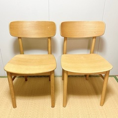 美品✨2脚セット】無印良品 ラウンドチェア・オーク材