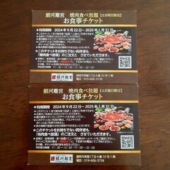 銀河離宮 焼き肉食べ放題ペアチケット