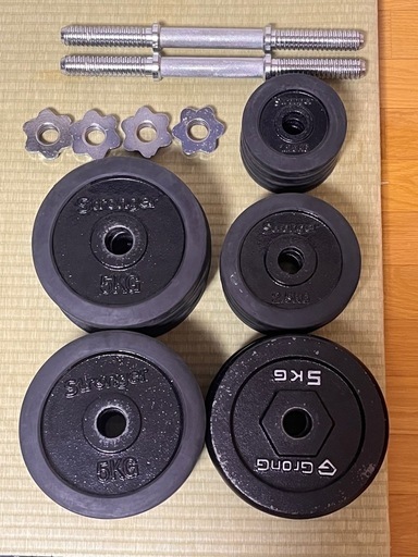 ダンベル セット 片手 30kg 2個セット 合計60kg 両手用 両腕用 ラバー 