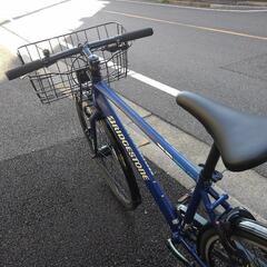 中古自転車３３２５　前後タイヤ新品！　ブリヂストンTB1　TB48   ２７インチ　７段ギヤ　LED オートライト　アルミフレーム　前かご・チェーンケース付き　キッキーと音がならない後輪ローラーブレーキ　身長１５５㎝から