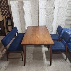 【11月末迄掲載】IDC大塚家具 ダイニングテーブルセット ソファベンチ チェア×2 