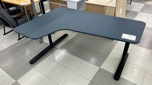 ★ジモティ割あり★ IKEA L字デスク ブラック H66×D110×W160 クリーニング済み TC2021