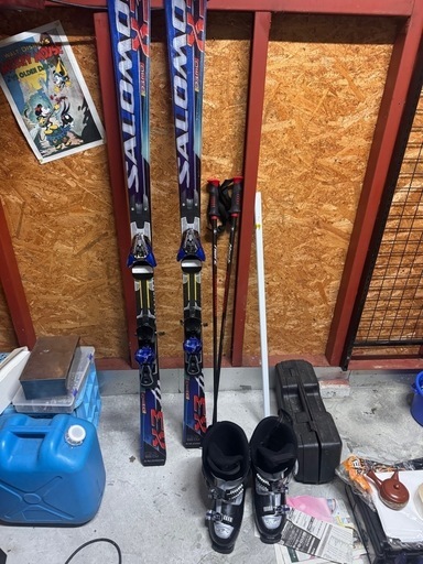 スキー3点セット!サロモンデモスキー163cm 古 スキー3点セット!サロモンデモスキー163cm 古