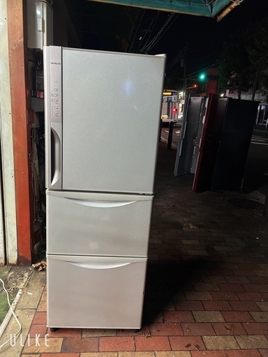 609 日立　大型冷蔵庫　3ドア　自動製氷付　ガラスパネル　保証込み　おしゃれ hitachi冷蔵庫 保証付き 配達無料 609 日立 大型冷蔵庫 3ドア 自動製氷