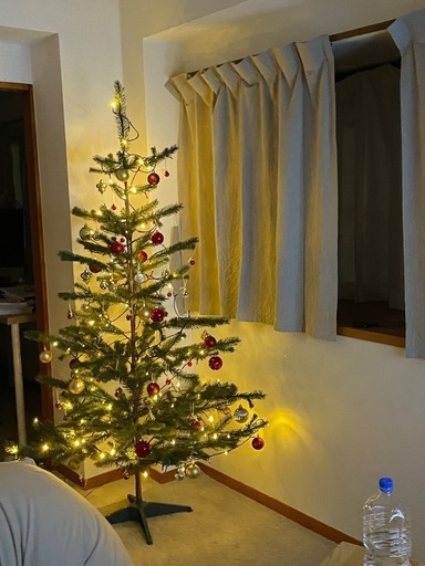 IKEAのクリスマスツリー（飾り・ライト付き）170CM
