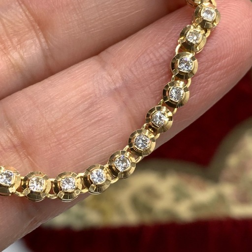 K18 テニスブレスレット 1.5ct 9.8g 約18cm