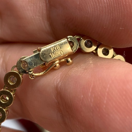 K18 テニスブレスレット 1.5ct 9.8g 約18cm