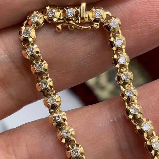 K18 テニスブレスレット 1.5ct 9.8g 約18cm
