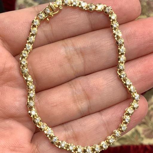 K18 テニスブレスレット 1.5ct 9.8g 約18cm